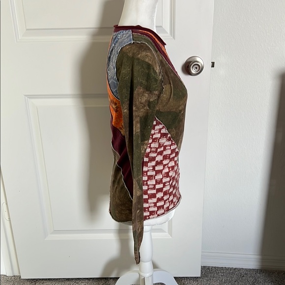 NWOT Free People Patchwork Long Sleeve Top Small / Medium - Picture 4 of 8